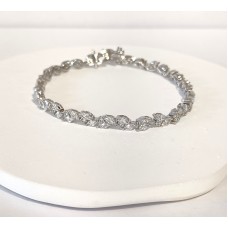 Ασημένιο βραχιόλι με ζιργκόν σε σχήμα νυχάκι (SB45)